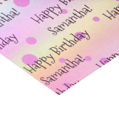 Custom Name Happy Birthday Colorful  Tissue Paper
