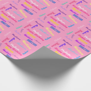 Custom NAME Happy Birthday Gift Wrapping Paper