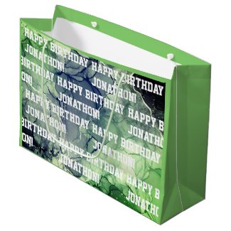Custom Name Happy Birthday Masculine Green