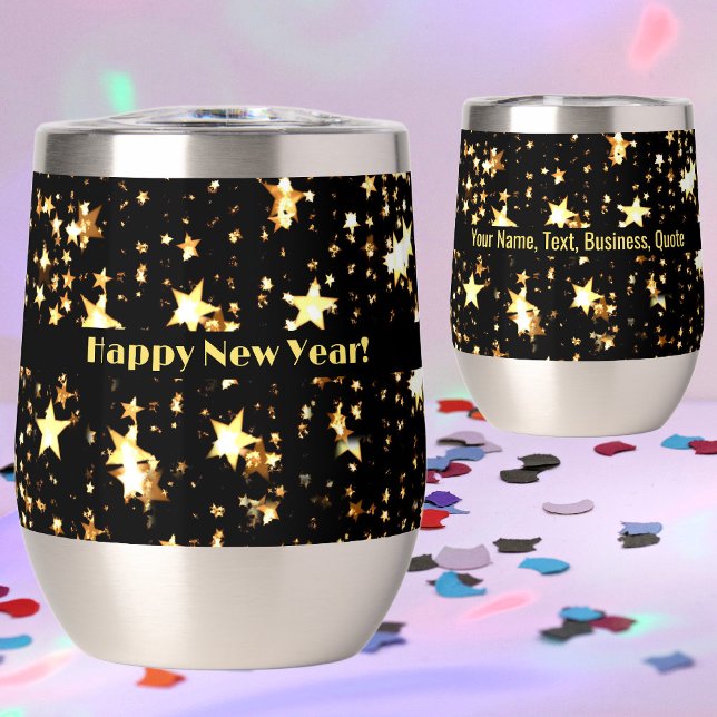 Custom Name Happy New Year 11oz Stainless Steel Thermal Wine Tumbler (Creator Uploaded)