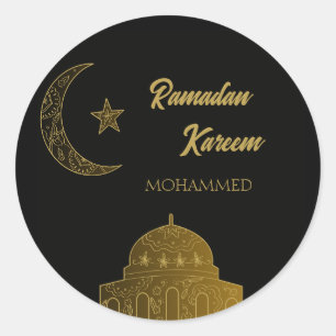 Custom name Happy Ramadan Kareem 2026 Classic Round Sticker