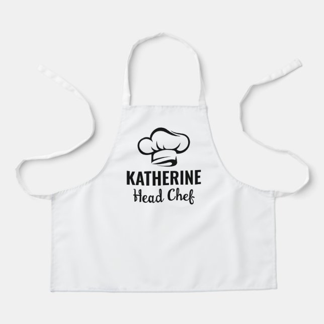Custom Name Head Chef Sous Chef Kitchen Cooking Apron (Front)
