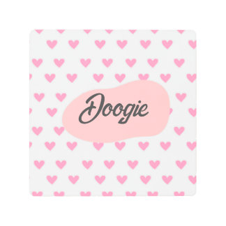 Custom name heart pattern metal print
