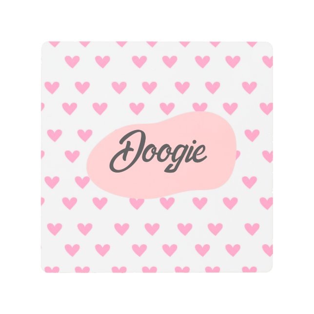 Custom name heart pattern metal print (Front)