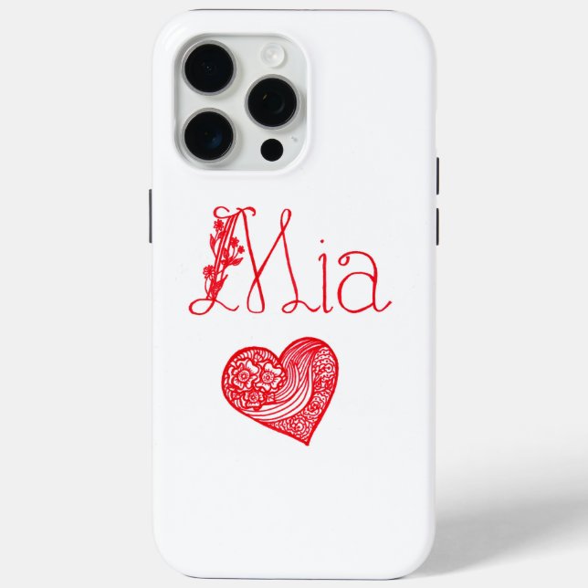 Custom Name & Heart – Personalized iPhone 15 Pro M Case-Mate iPhone Case (Back)