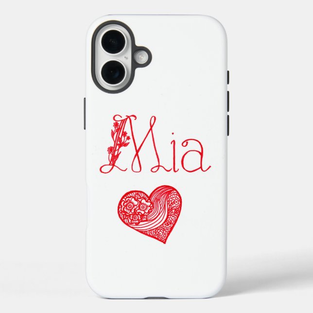 Custom Name & Heart – Personalized iPhone 16 Plus  Case-Mate iPhone Case (Back)