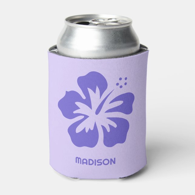 Custom Name Hibiscus Can Cooler (Can Front)