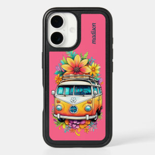 Custom Name Hippie Van iPhone 16 Case