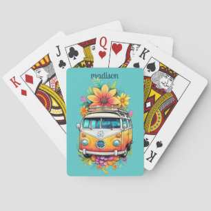 Custom Name Hippie Van Poker Cards