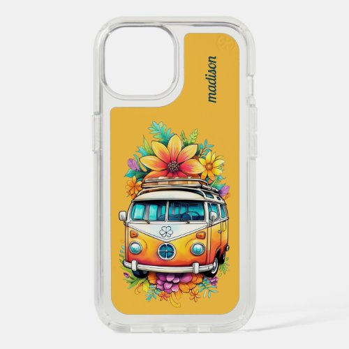 Custom Name Hippie Van iPhone 15 Case