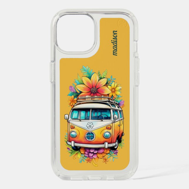 Custom Name Hippie Van Speck iPhone Case (Front)