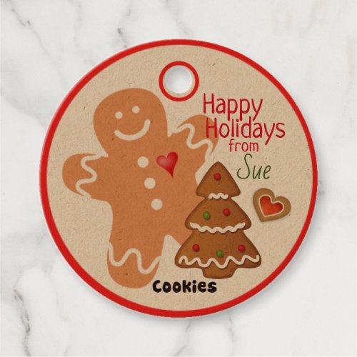 Custom Name Holiday Cookie Favor Tags