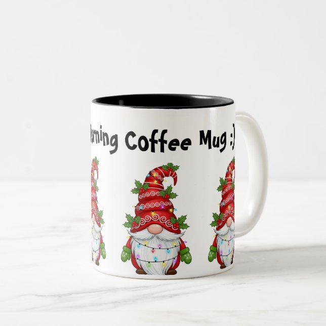 Custom Name Holiday Gift- Morning Coffee Mug.  Two-Tone Coffee Mug (Front Right)