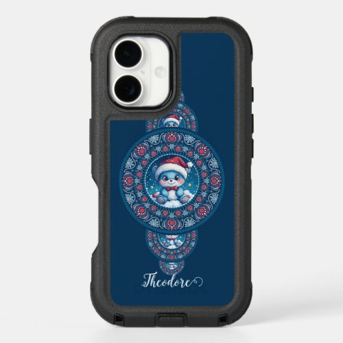 Custom Name Holiday Kawaii Bear Ornamental Mandala