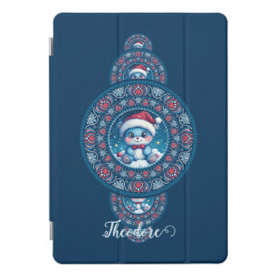 Custom Name Holiday Kawaii Bear Ornamental Mandala iPad Pro Cover