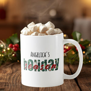 Custom Name Holiday Season Typography Mug