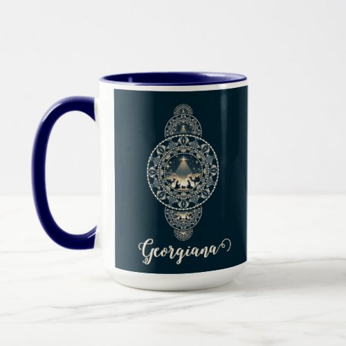 Custom Name Holy Star of Wonder Ornamental Mandala Mug