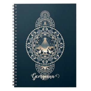 Custom Name Holy Star of Wonder Ornamental Mandala Notebook