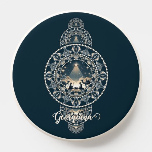 Custom Name Holy Star of Wonder Ornamental Mandala PopSocket