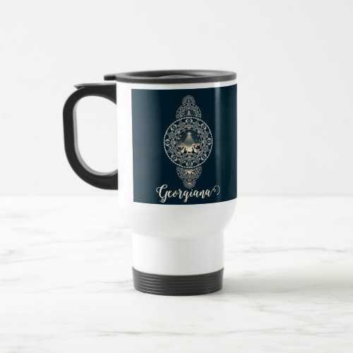 Custom Name Holy Star of Wonder Ornamental Mandala Travel Mug