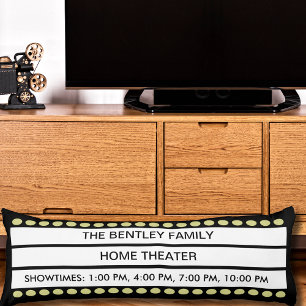 Custom Name Home Movie Theater Marquee Personal Body Pillow