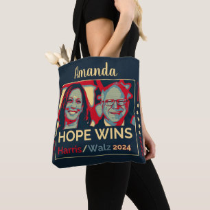Custom Name - Hope Wins Harris Walz 2024 Tote Bag