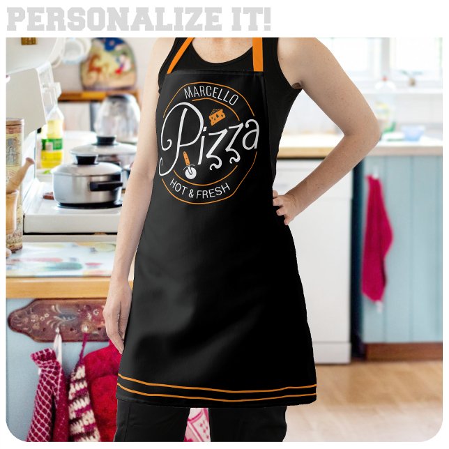 Custom NAME Hot Fresh Italian Pizza Pizzeria Apron (Creator Uploaded)