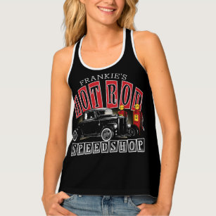 Custom NAME Hot Rod Speed Shop Gas Station Garage Tank Top