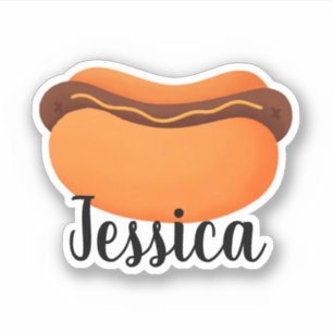 CUSTOM NAME HOTDOG STICKER