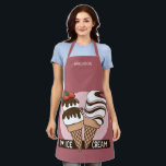 Custom Name Ice Cream Lover Apron<br><div class="desc">See my store for more ice cream items.</div>