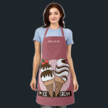 Custom Name Ice Cream Lover Apron<br><div class="desc">See my store for more ice cream items.</div>