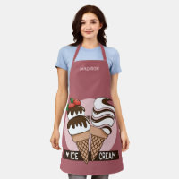 Custom Name Ice Cream Lover Apron