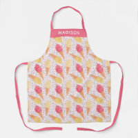 Custom name Ice Cream Pattern aprons