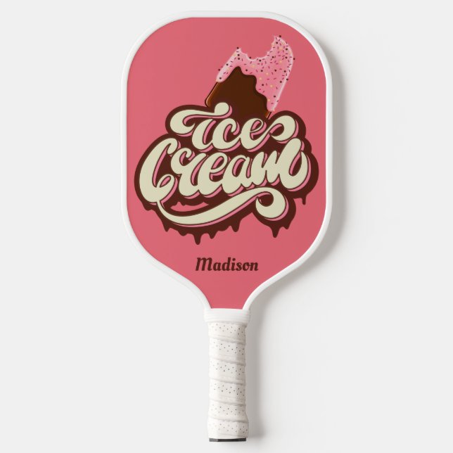 Custom name Ice Cream Pickleball Paddle (Front)