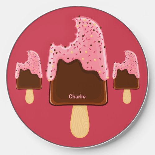 Custom name Ice Cream Popsicles Wireless Charger