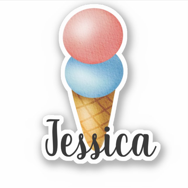 CUSTOM NAME ICE CREAM STICKER (Front)