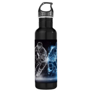Custom Name Ice Hockey Stainless Steel Water Bottle