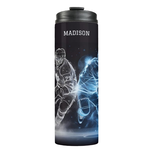 Custom Name Ice Hockey Thermal Tumbler (Front)
