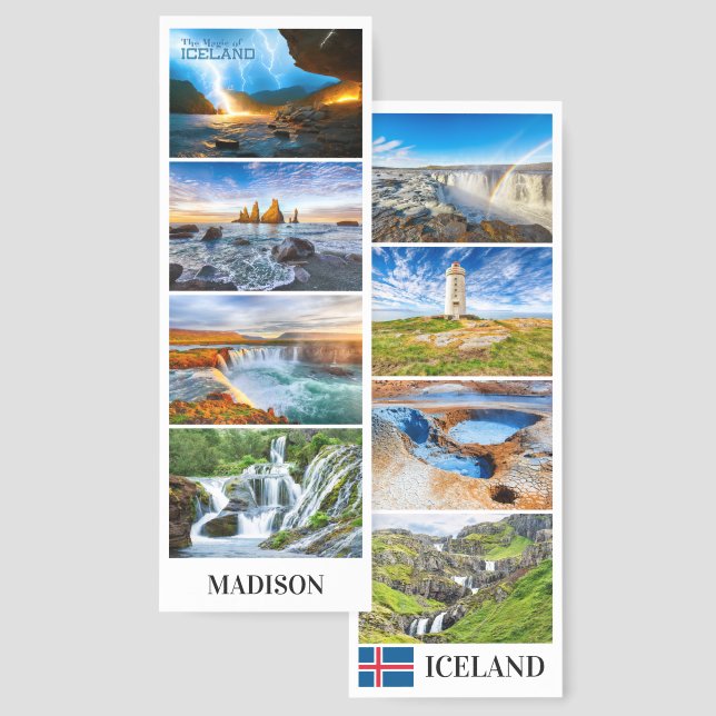 Custom Name Iceland Bookmarks (Front & Back)