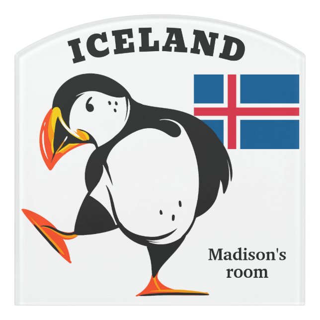 Custom Name Iceland Door Sign (Contour Front)