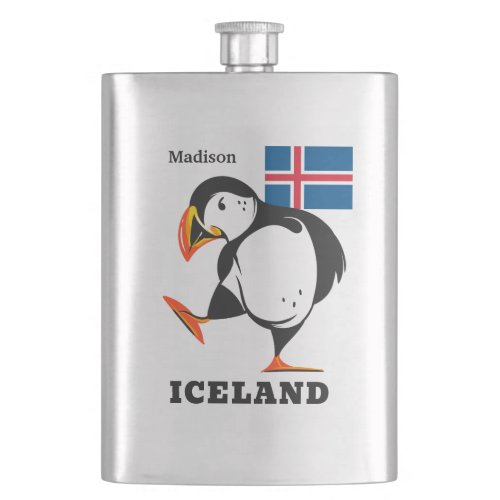 Custom Name Iceland Flask