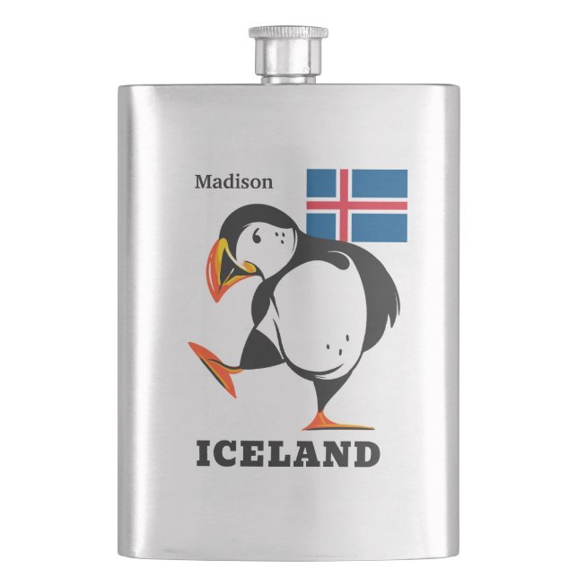 Custom Name Iceland Flask (Front)