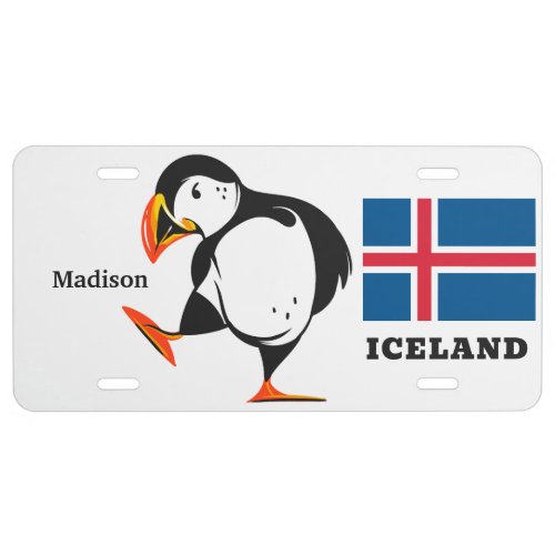 Custom Name Iceland License Plate