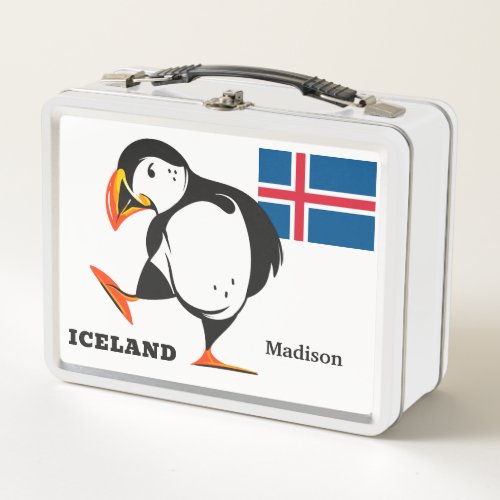 Custom Name Iceland Metal Lunch Box