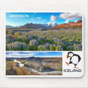 Custom Name Iceland Mouse Pad