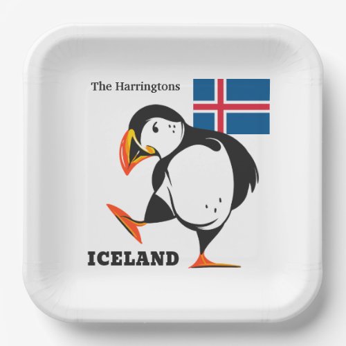 Custom Name Iceland Paper Plates