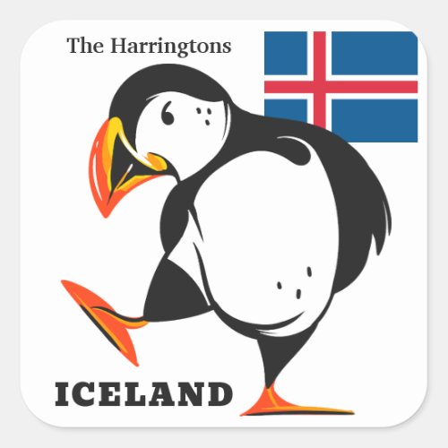 Custom Name Iceland Square Sticker