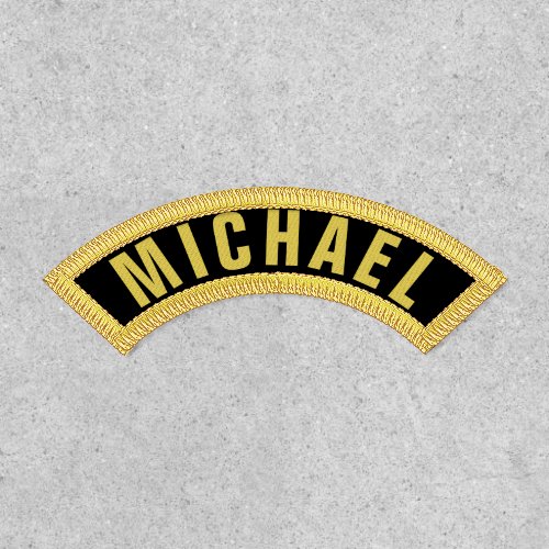 Custom Name in Black and Gold Iron_On Patch
