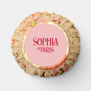Custom Name In Paris Pink & Red Bchelorette  Reese's Peanut Butter Cups