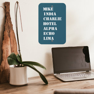 Custom Name in Phonetic Alphabet Military,Aviation Metal Sign